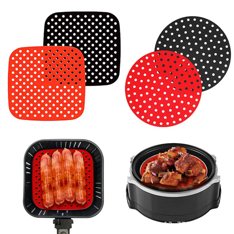 Genanvendelig airfryer-måtte – runde og firkantede varianter oversigt